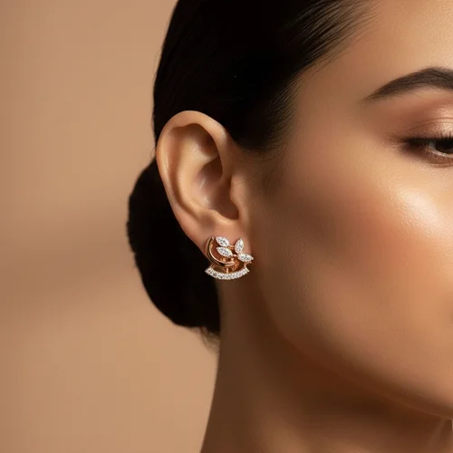 Diamond Emerald Whisper Earrings