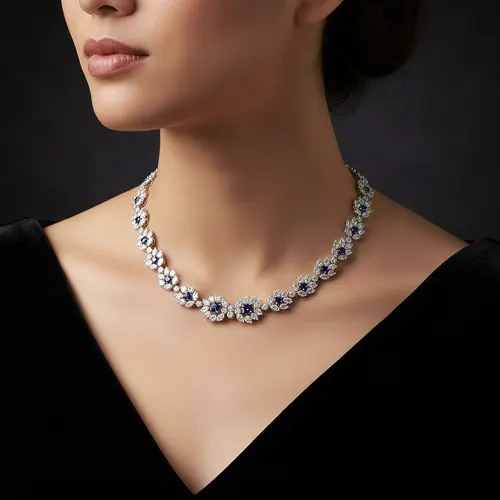 Diamond & Emerald Necklace Set